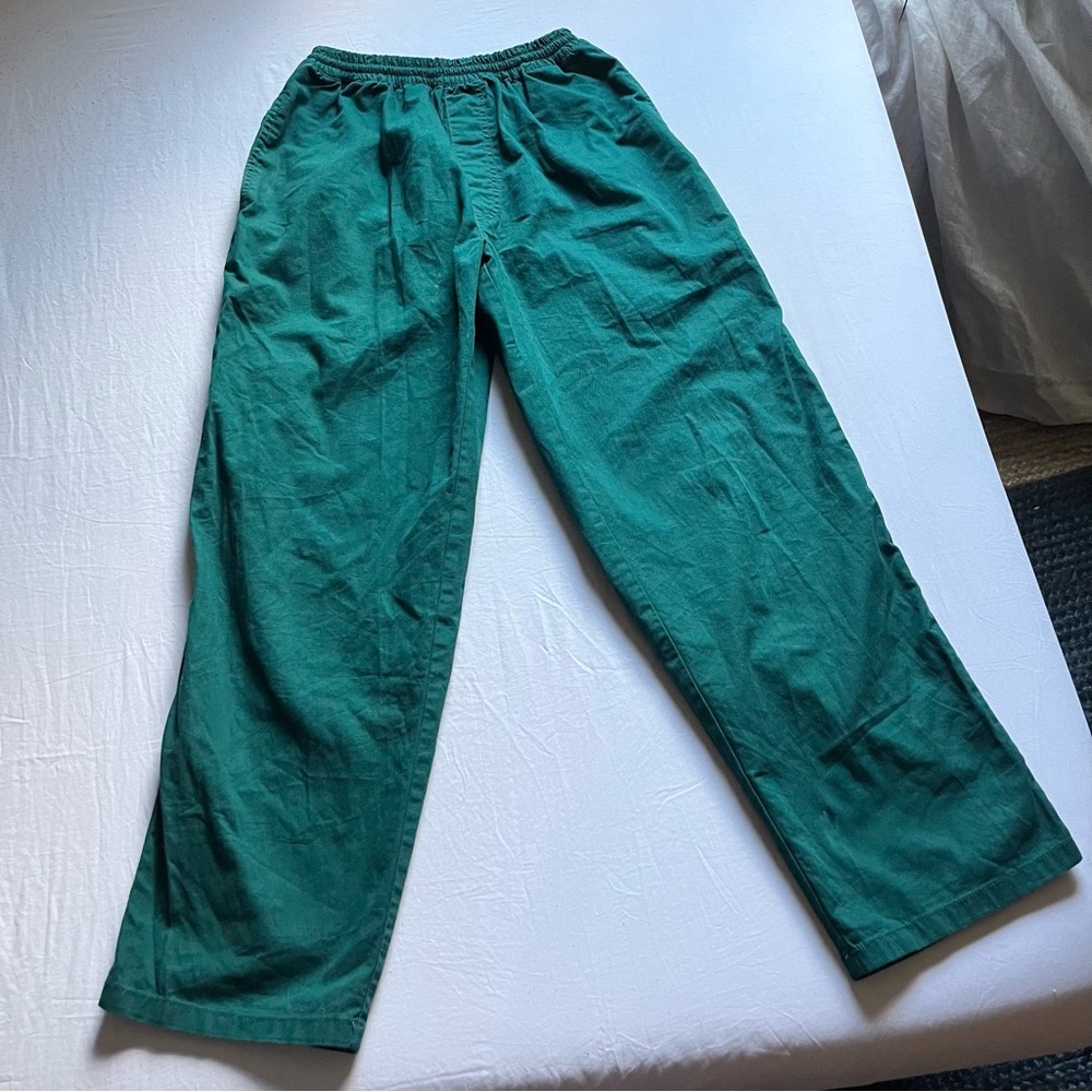 POLAR SKATEBOARDS green elastic waist straight‎ leg pants